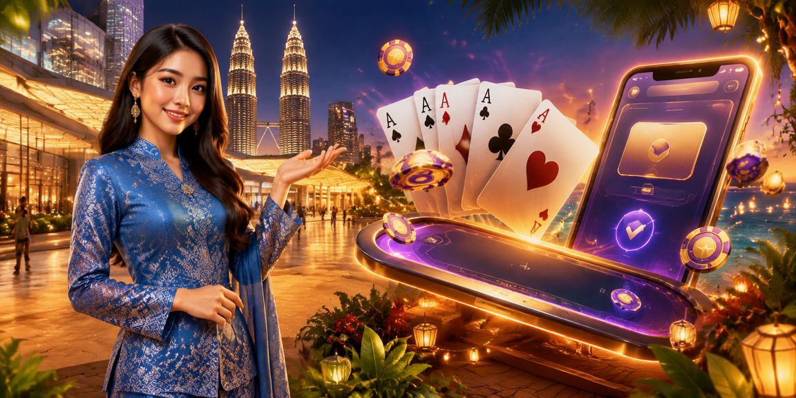 Pemain wanita berbaju kurung bermain Teen Patti dan Jackpot dalam talian di Kuala Lumpur melalui mt5